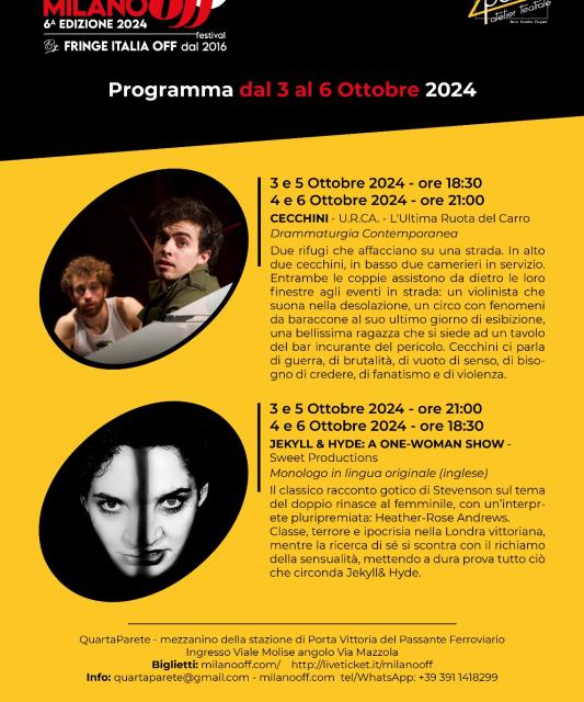 Fringe dal 3 al 6 ottobre 